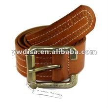Wide Plain Genuine Leather For Man With Roll Buckle